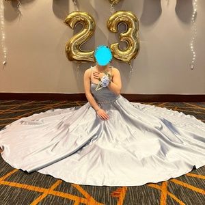Blue ball gown prom dress worn once